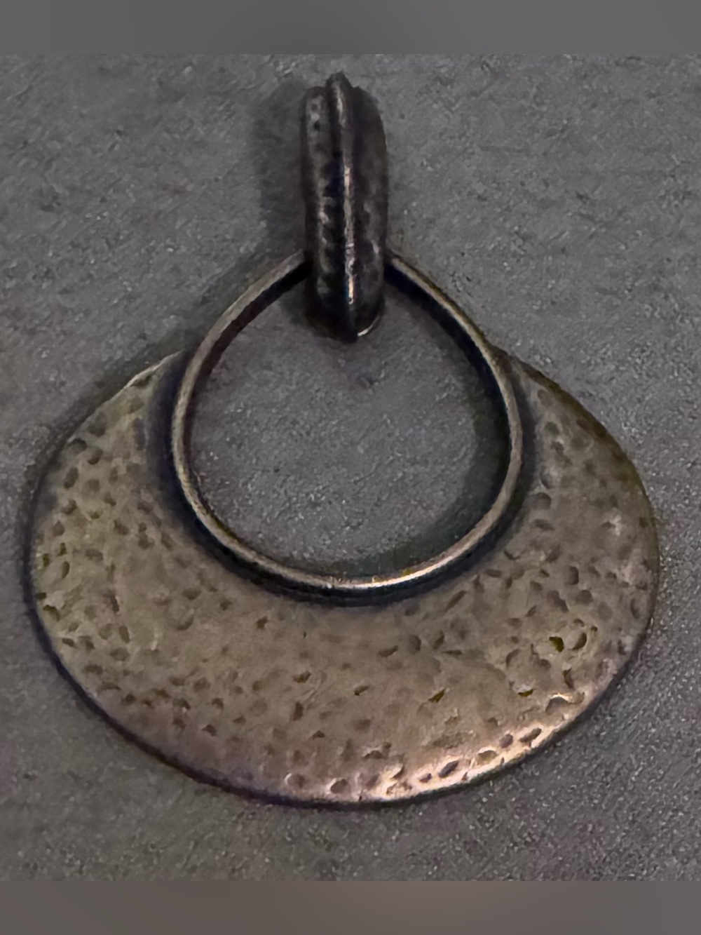 Premier Designs Hammered Gold-Tone Crescent Pendant with Ring Loop